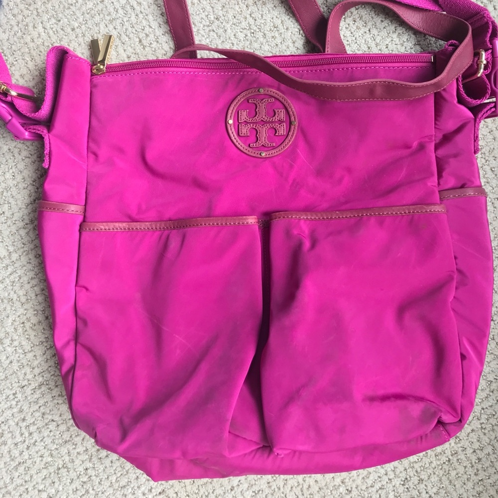 Tory Burch baby bag hot pink